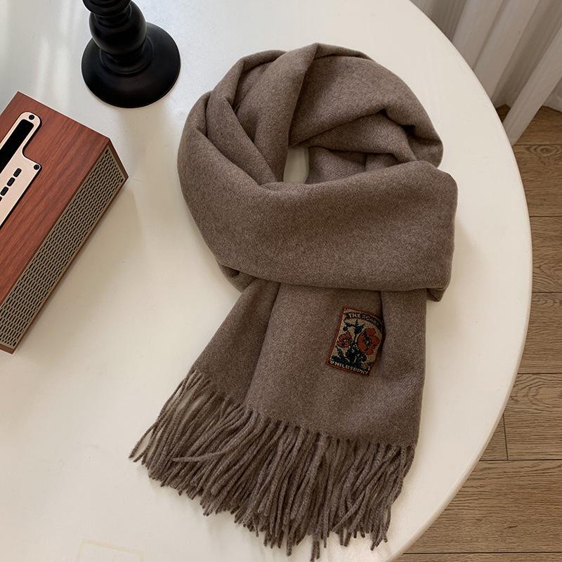 Autumn and Winter Warm Scarf for Women Korean Versatile Single Color Shawl Soft Solid Color Anti Cold Scarf