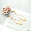 Geometric Stud Earrings Round Triangle Fringed Earrings Stainless Steel Plated 18K Gold Earrings