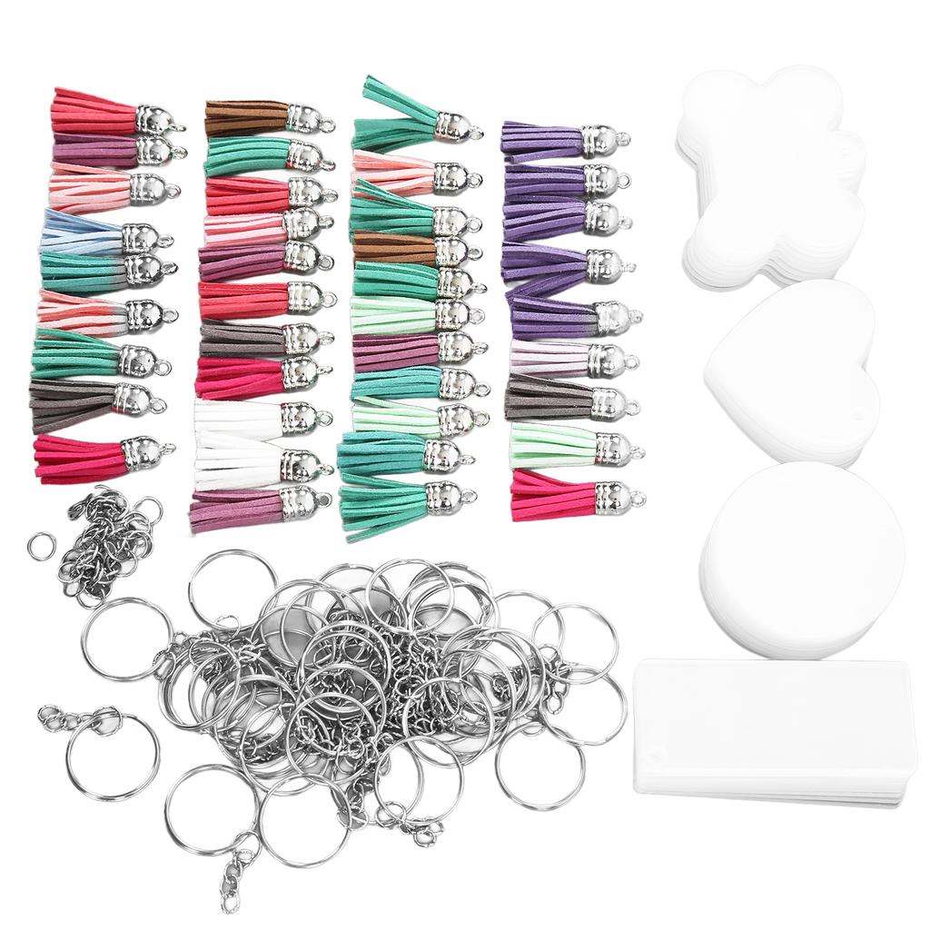 DIY Keychain Set Special Shape Acrylic Blanks HandMade Key Chain Pendants Making Accessories