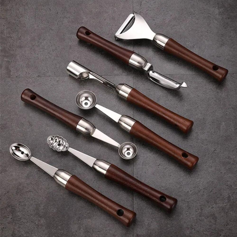 Single Head Melon Spoon Stainless Steel Melon Baller Food Gadgets Ice Cream Dig Scoop  Watermelon