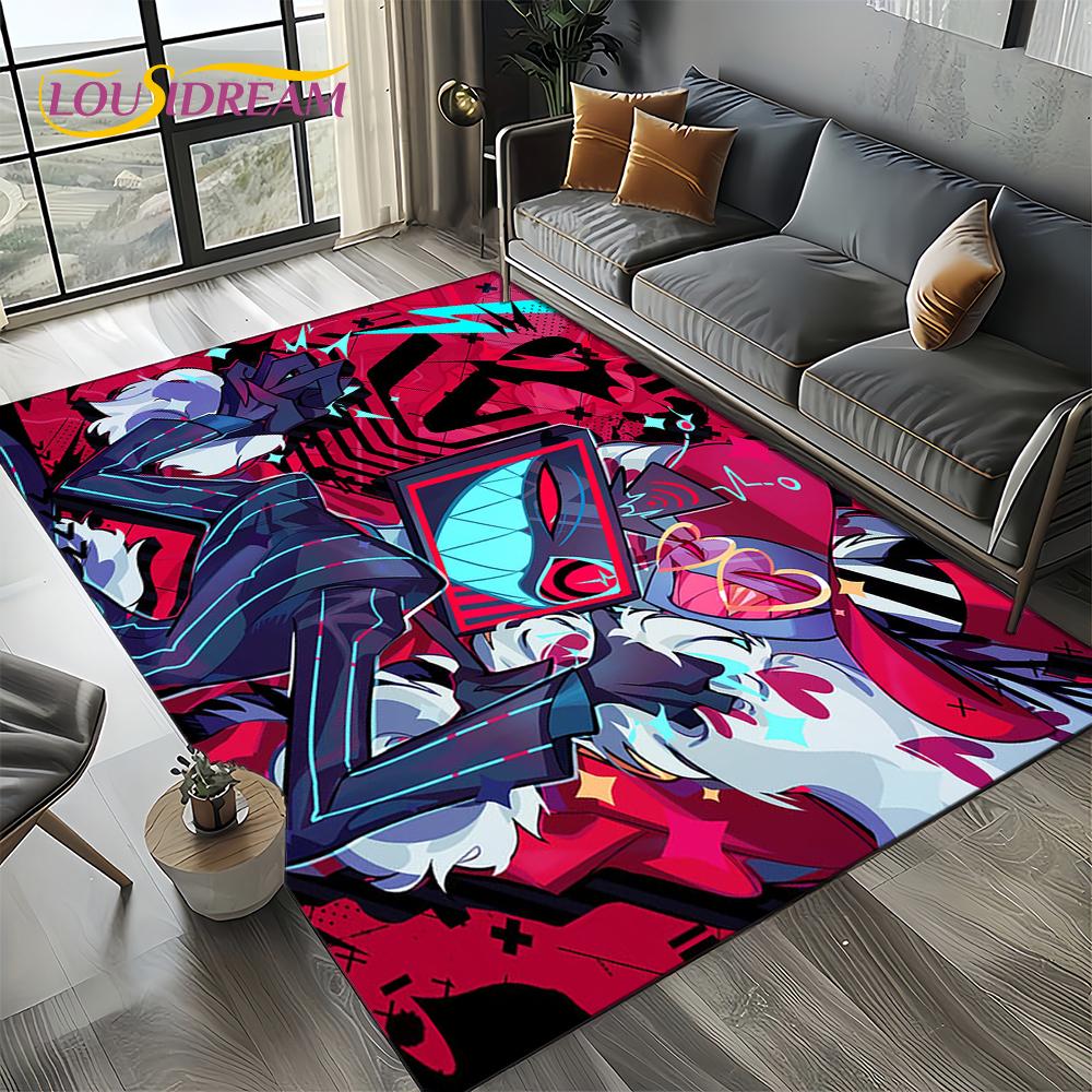 2025 H-Hazbin Hotel Charlie Cartoon Carpet Rug for Bedroom Living Room Home Sofa Decoration,kids Game Play Decor Floor Mat Gift