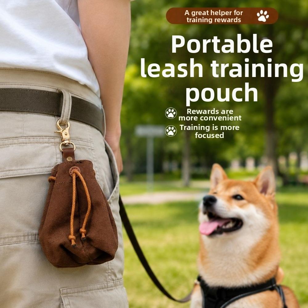 Buckle Design Pet Training Snack Pack Drawstring Dry Food Storage Bag Outdoor Activities
