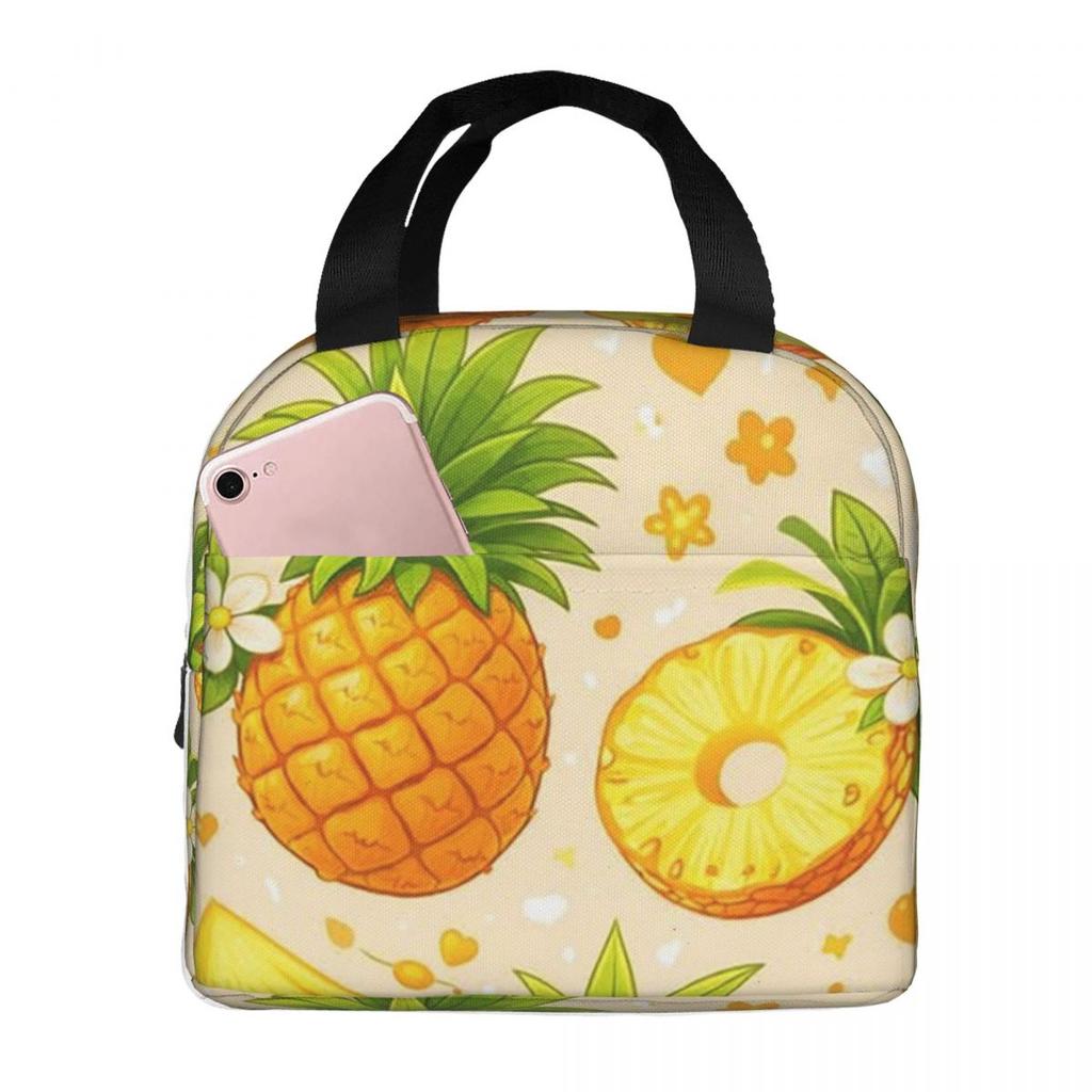 Cartoon Fruit Watermelon Cherry And Pineapples Insulated Lunch Bag Cooler Thermal Food Box Tote Portable Lunch Boxes Container