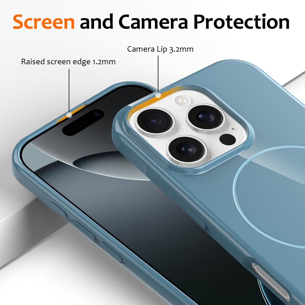 For iPhone 16 Pro Max Magnetic Case Compatible with MagSafe TPU Phone Back Cover with Lanyard