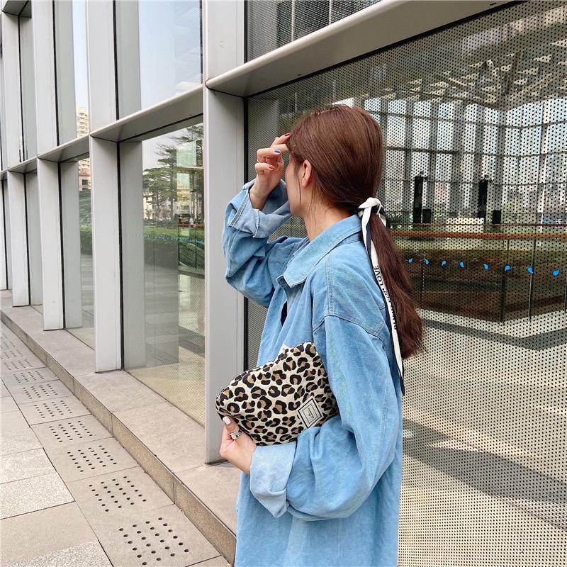 Korean Fashion Leopard & Zebra Print Canvas Makeup Clutch for Women - Convenient Toiletry Storage Bag