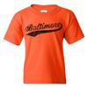 Baltimore City Baseball Script Youth T-Shirt - Orange