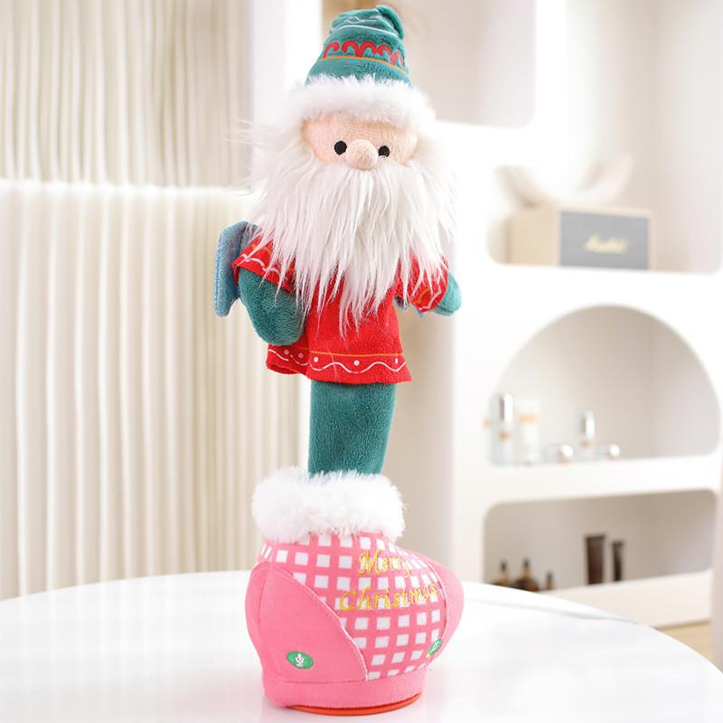 Claus Santa Pumpkin And Bat Plush Doll With Swing Singing Design Christmas Gift