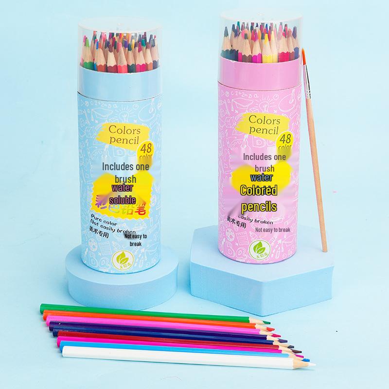 

Huilin 48-Color Water-Soluble Wooden Colored Pencils for Kids - Art, Painting, and Drawing Set