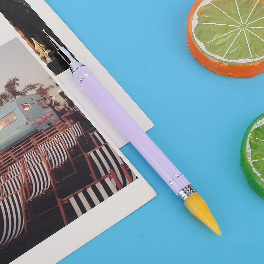 Dual Ended Nail Dotting Drawing Painting Pen Candy Color Nail Wax Stone Picker Manicure Purple