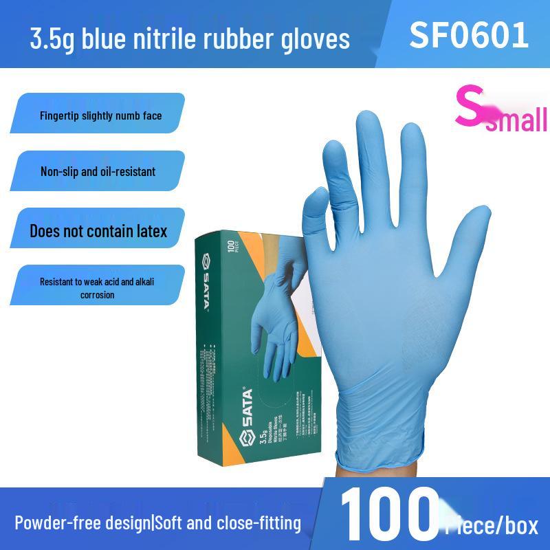 

Sata Durable Waterproof Food-Grade Nitrile Gloves for Kitchen & Cleaning Small