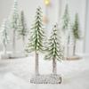 Mini Christmas Tree Artificial Bottle Brush Tree With Wooden Base Small Snow