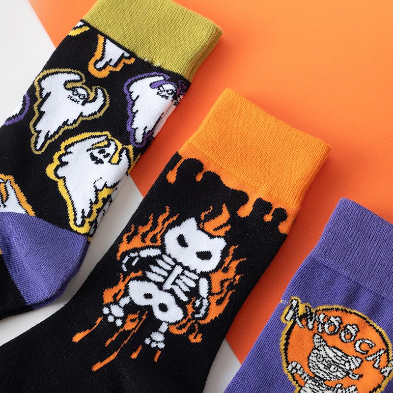 Female Spring and Autumn Street Halloween Skeleton Ghost Festival Cartoon In Tube Socks