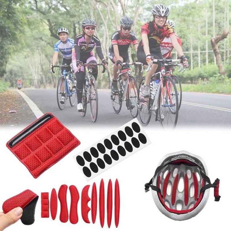 27 Pcs Universal Helmet Inner Padding Foam Pads Kit Sealed Red Sponge For Outdoor Sports Cycling Motorcycle Bicycle Accessories