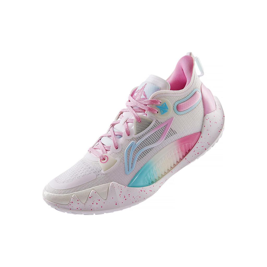 New LINING JB1 Basketball Shoes Men Low Top White Blue Pink ABAS051-17