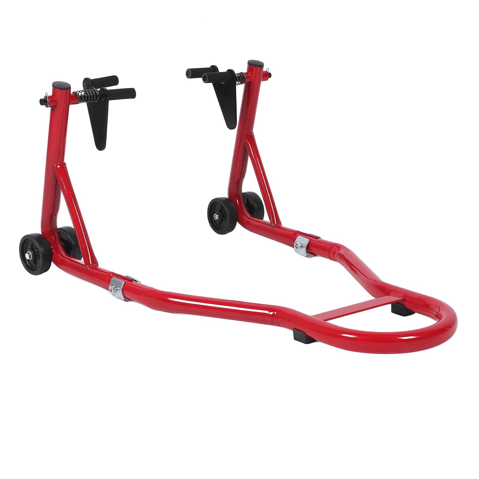 

Универсальная стальная подставка-подъемник для переднего колеса мотоцикла грузоподъемностью 600 фунтов, подставка-качалка для маятника со шпульками для