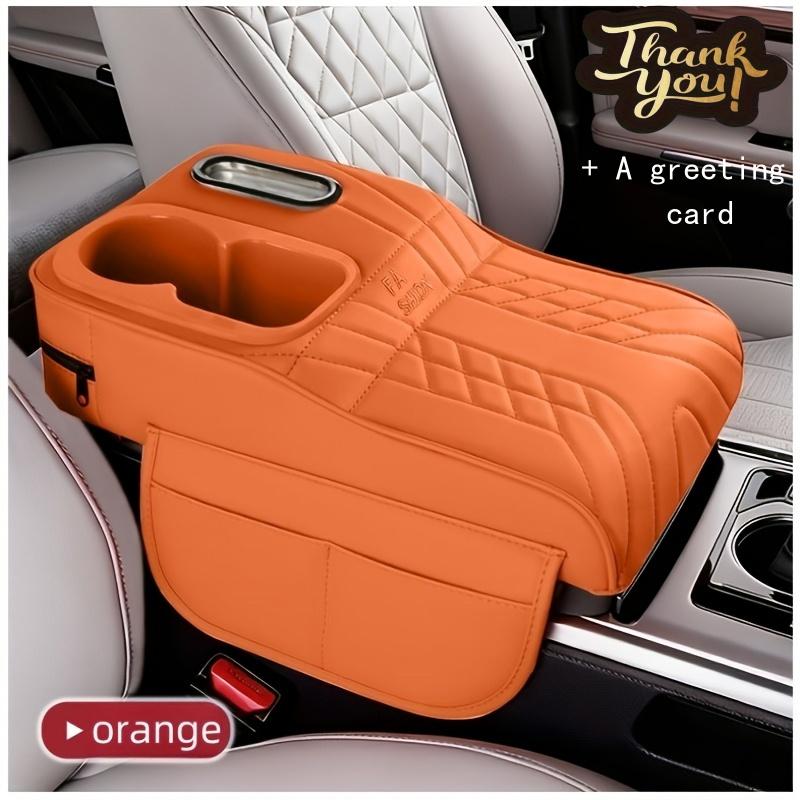 1 Car Center Console Tray with Raised Design, Tissue Box and Cup Holder, Multi-Color Options, Storage Mat