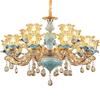 European Style Living Room Chandelier Home New Style Hall Simple Bedroom Restaurant Light Luxury Ceramic Crystal Lamp