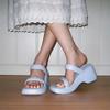 Fashion Shoes Woman 2025 House Slippers Platform Luxury Slides Heeled Mules Silver Designer High Flat Shoes Woman 2025 Slippers Flat Pla