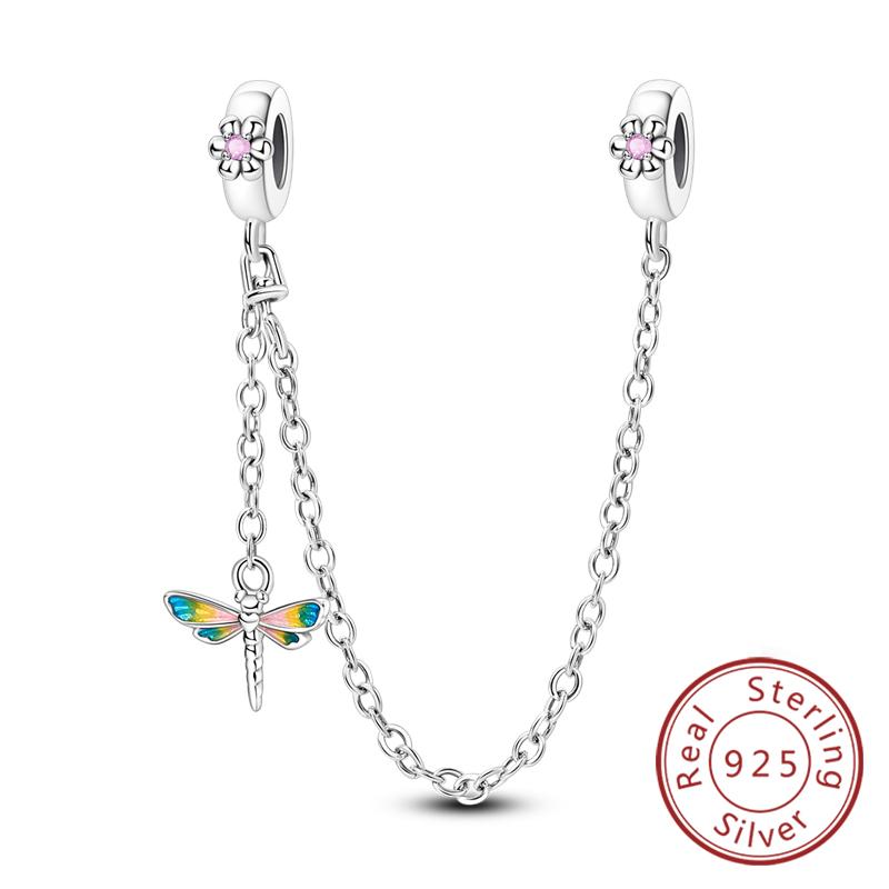 New Original Safety Chain Clasp Clip Charm Bead Copper Heart Bow Star Moon Fit Bracelet Diy Woman Girl Jewelry Gift