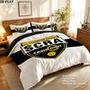 SC Rheindorf Altach Muster Bettwäsche Steppbett-Set Bettbezug Kissenbezug Heimdekoration Geburtstagsgeschenk (1 * Bettbezug + 2 * Kissenbezug ohne Füllung)