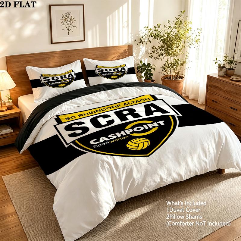 SC Rheindorf Altach Muster Bettwäsche Steppbett-Set Bettbezug Kissenbezug Heimdekoration Geburtstagsgeschenk (1 * Bettbezug + 2 * Kissenbezug ohne Füllung)