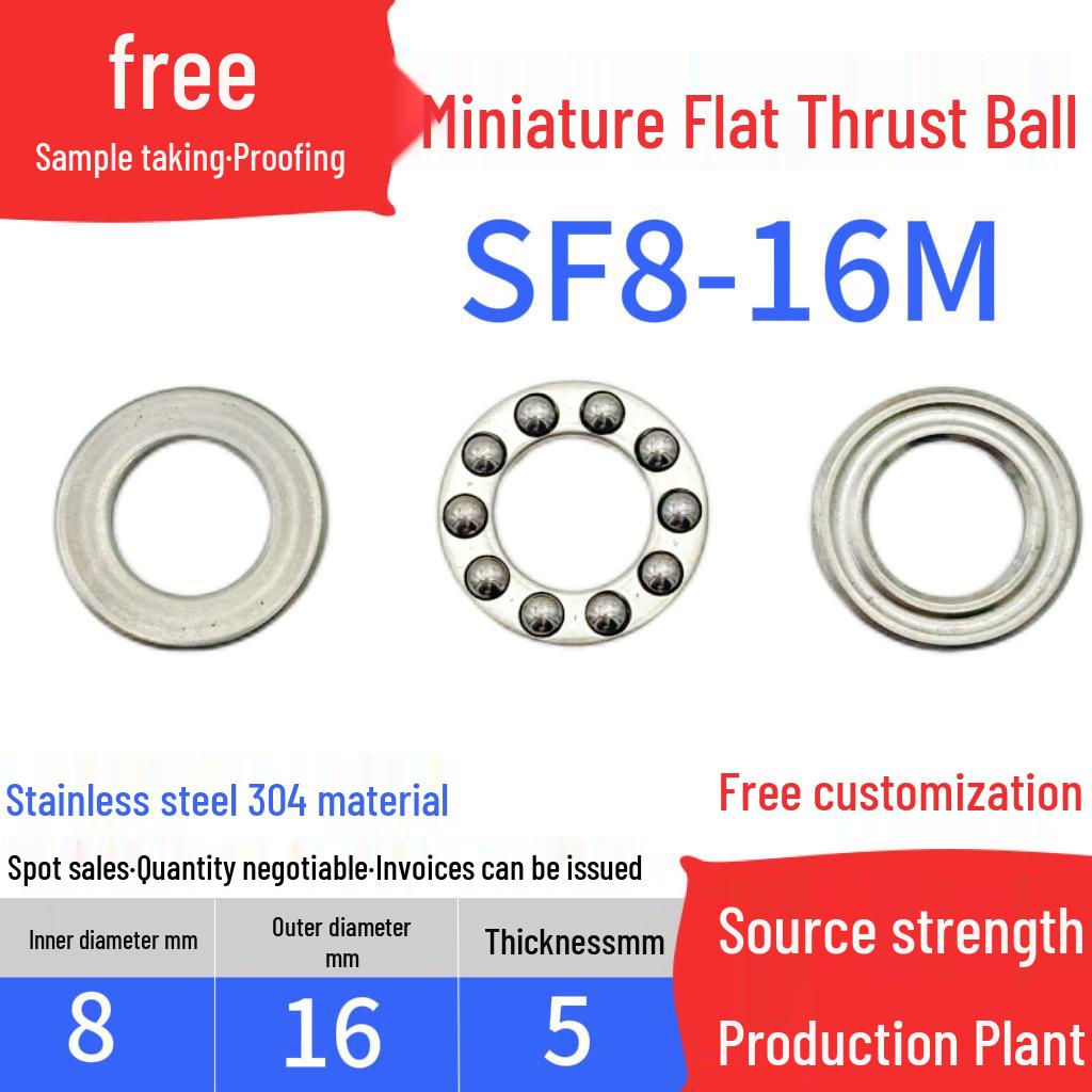 Stainless Steel 304 Miniature Thrust Ball Bearings (ID 2-12mm)