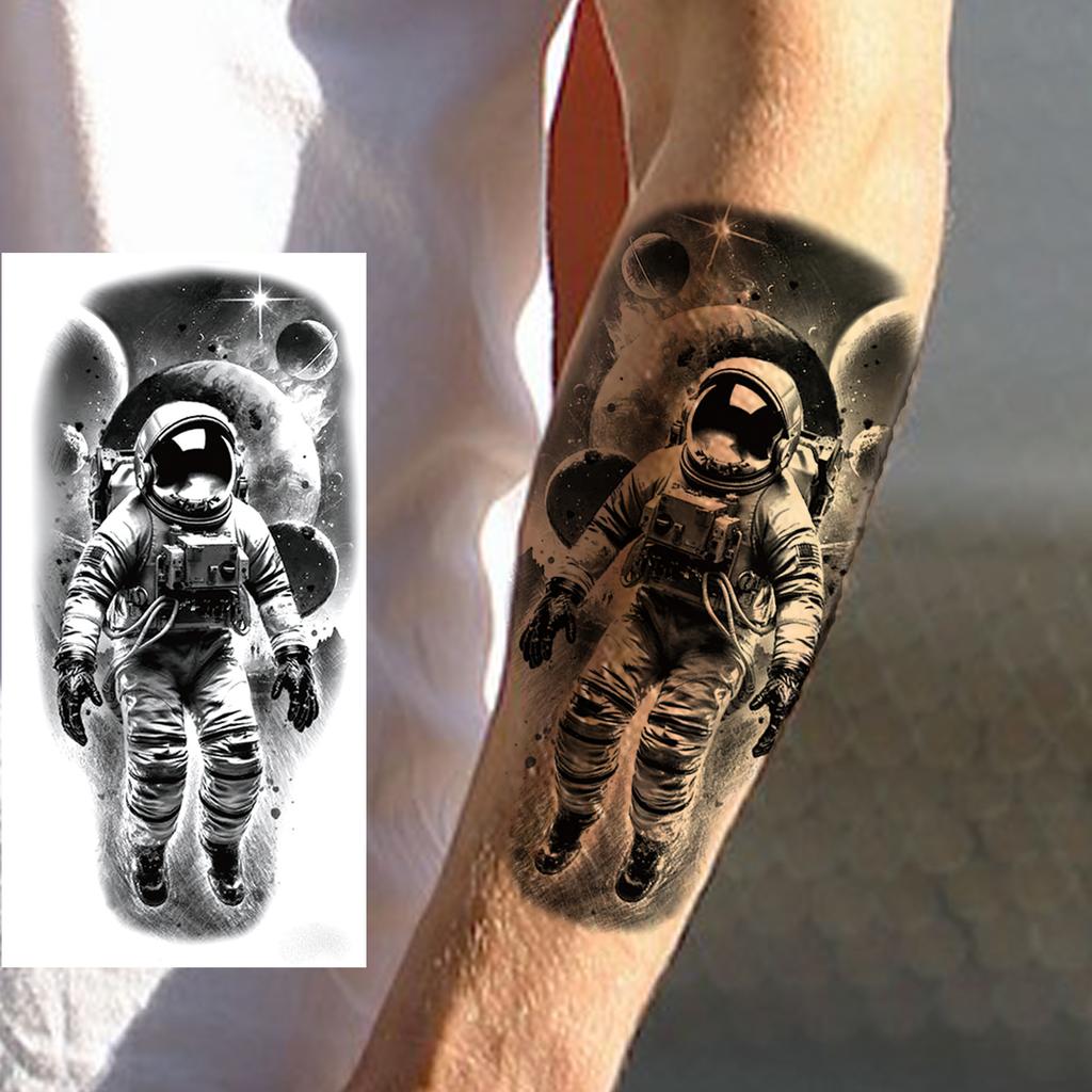 1 Sheet Death Skull Lion Temporary Tattoos For Men Women Adults Fake Wolf Skeleton Tattoo Sticker Sleeve Black Zeus