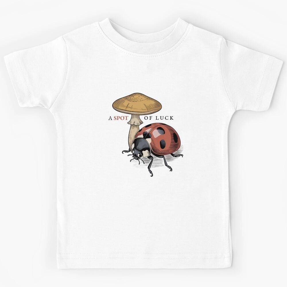 A Spot Of Luck Ladybug Mushroom Vintage Lucky Charm Kids T-Shirt 100