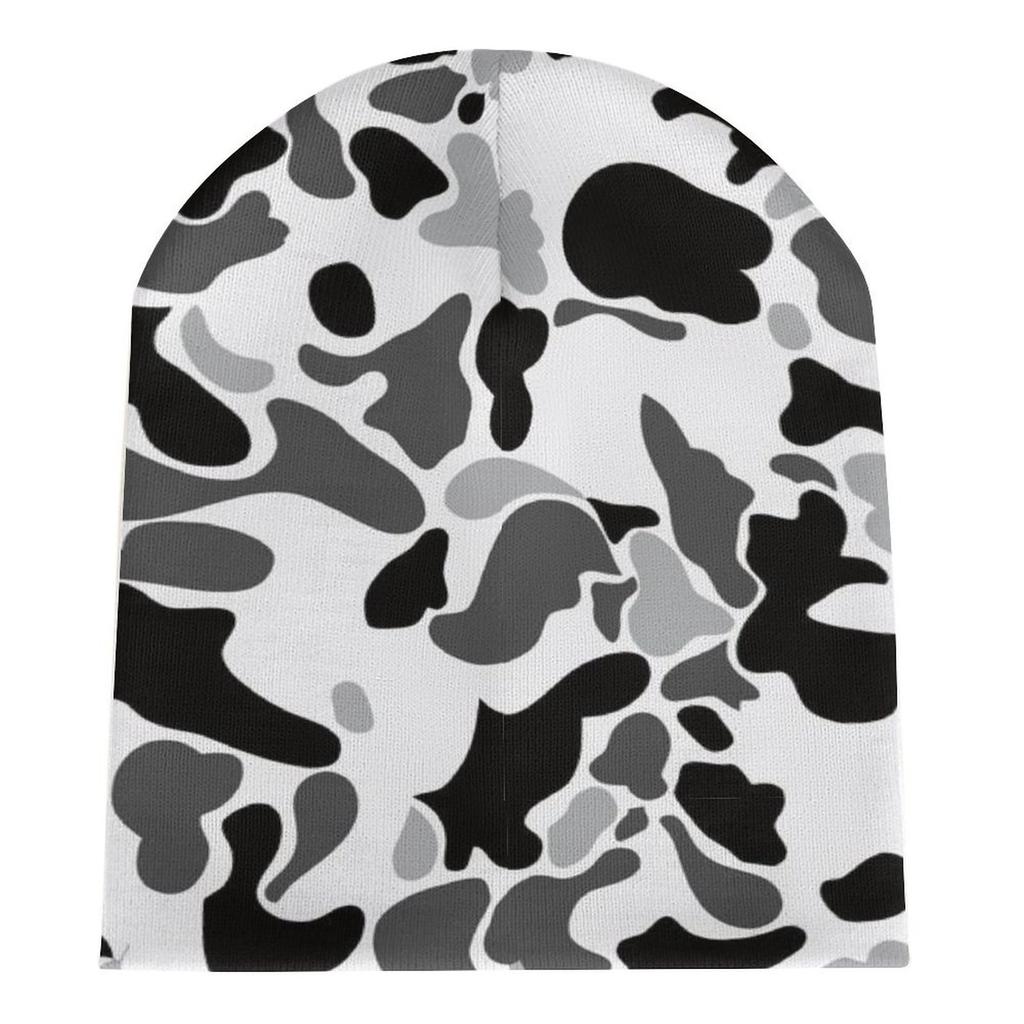 Winter Outdoor Custom Knitted Hat Purple Camo Ski Hat Warm Winter Women Beanie  Cloud Camo Streetwear Hat for Daily Wear