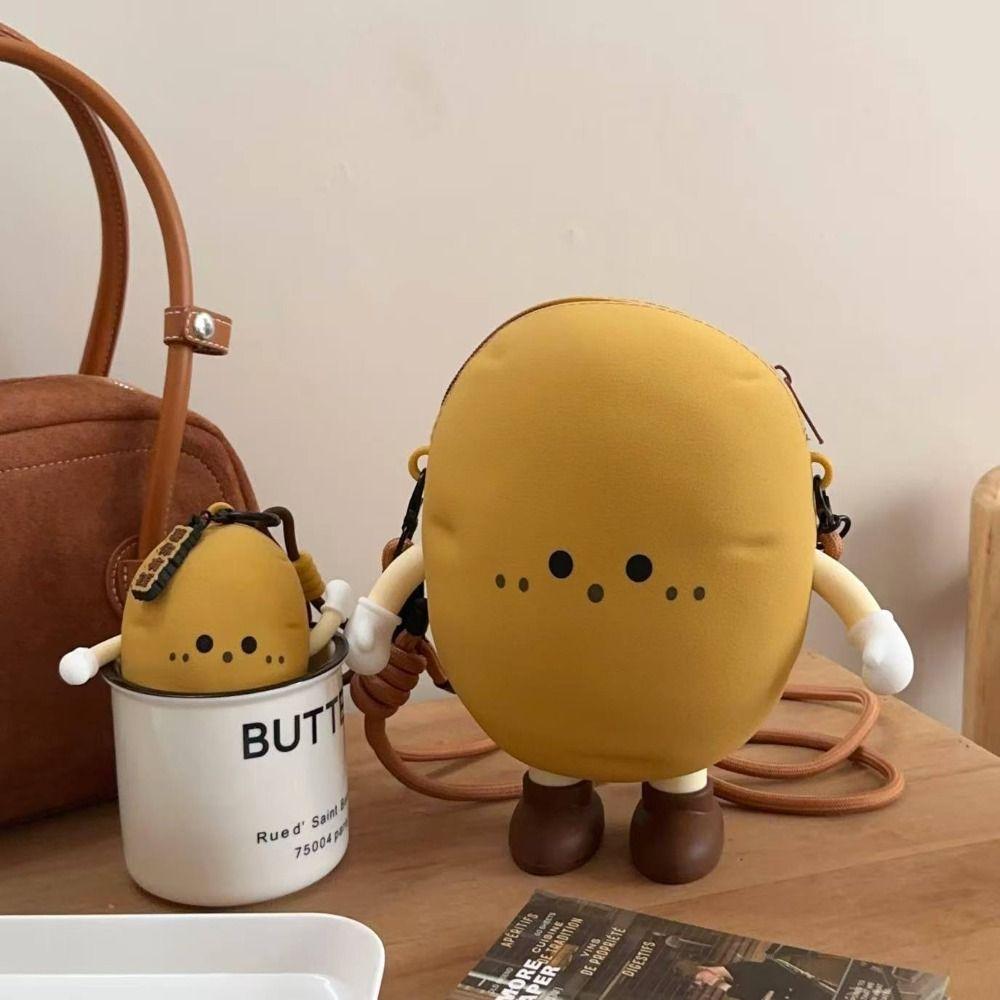 Portable Potato Phone Bag Soft Mini Earphone Bag Funny Vegetable Coin Purse Outdoor