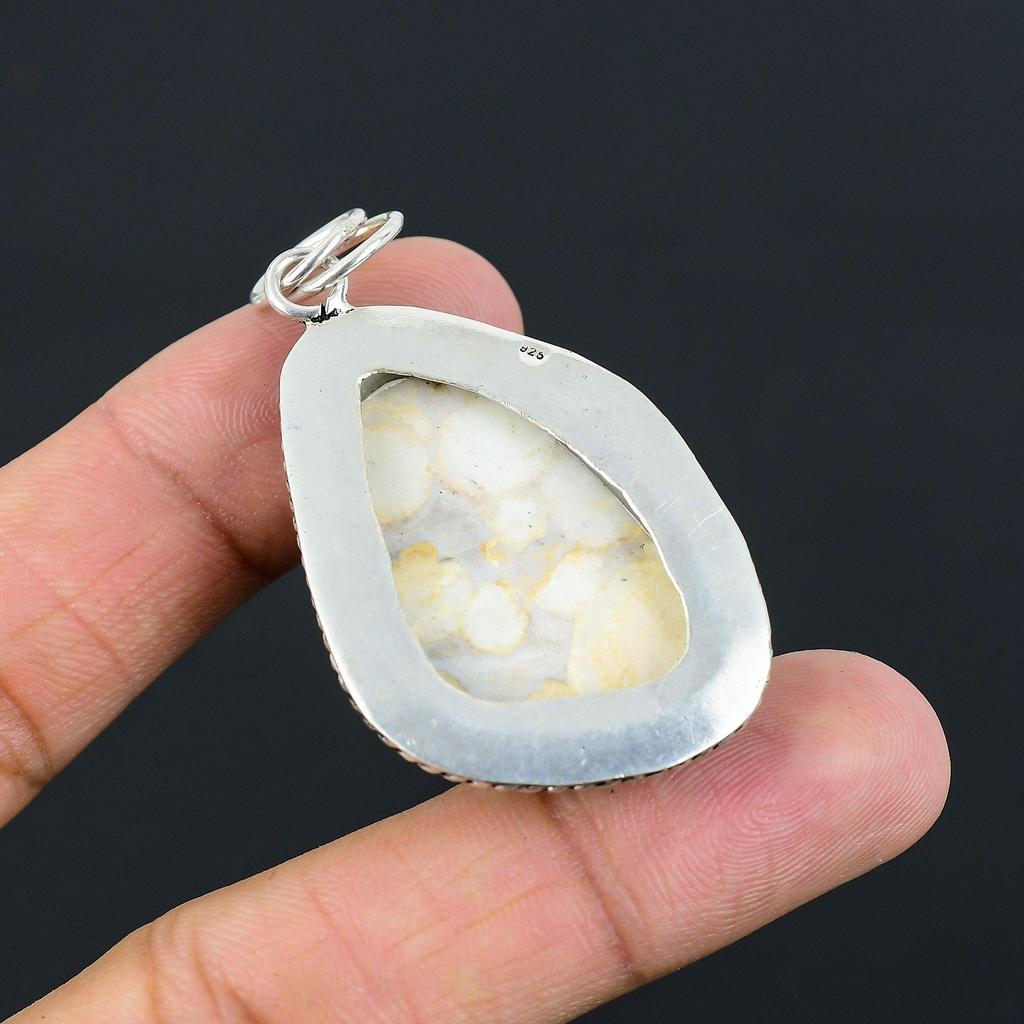 925 Silver Trillion Cobra Jasper Gemstone Sister Bezel Handmade Pendant Jewelry