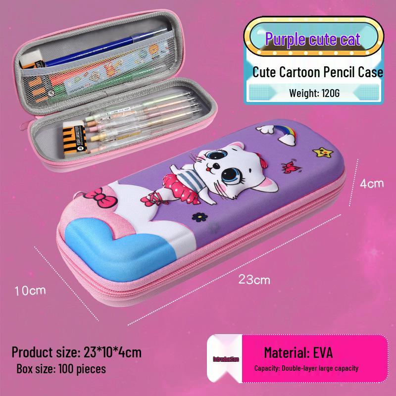 EVA Astronaut & Panda 3D Cartoon Leather Pencil Case for Kids