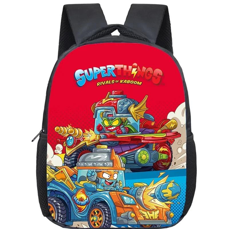 SuperThings Kindergarten Bags Funny Cartoon Backpack Waterproof Kids Bookbag SUPERTHINGS School Bag for Boys Girls Mochila