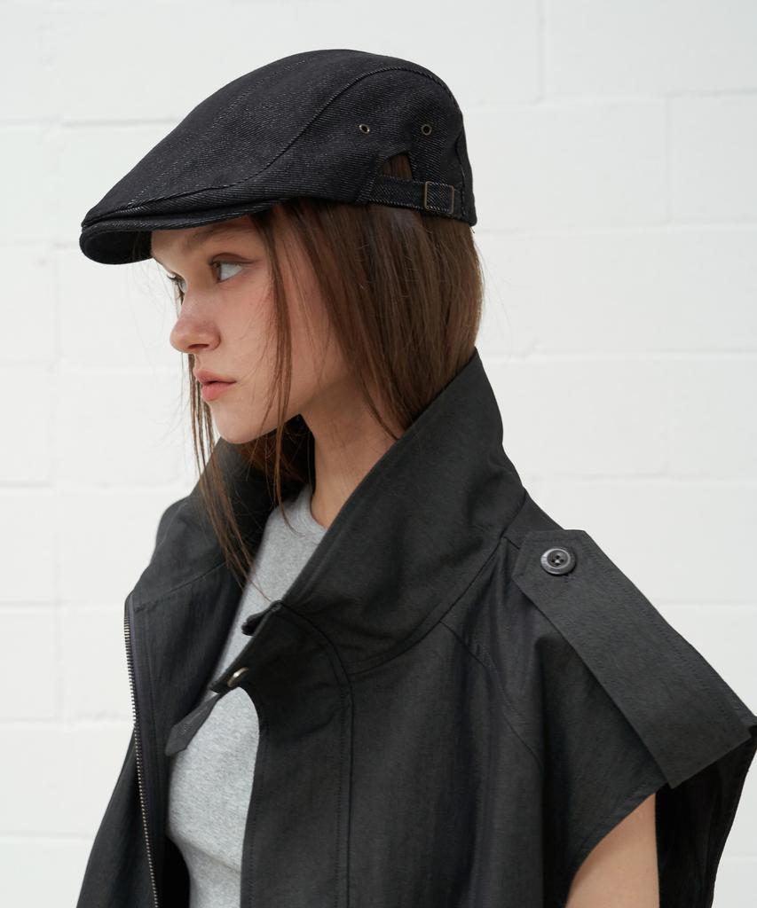 FROMWHERE Denim Hunting Cap Black