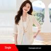 New Women's Elegant Casual Black Mid-Sleeve Suit Jacket
