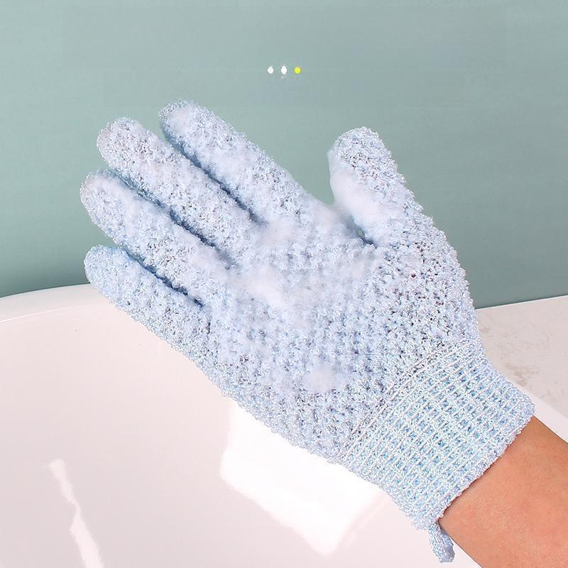 Oboustranné exfoliační rukavice do koupele pro muže a ženy - efektivní pětiprstý design pro hloubkové čištění a dekontaminaci.