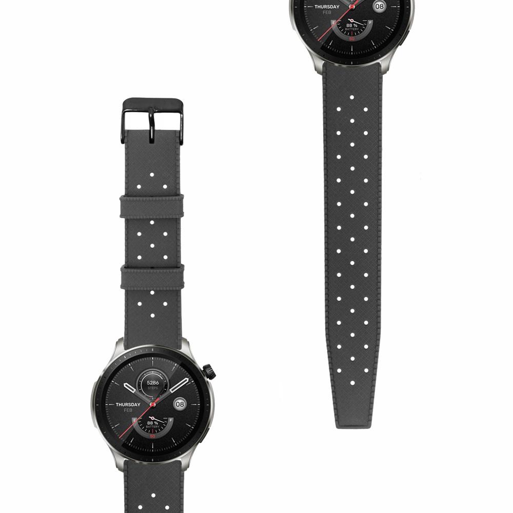 ERBORD Universal Silicone Strap 22mm, Tropic, Black / Black Buckle