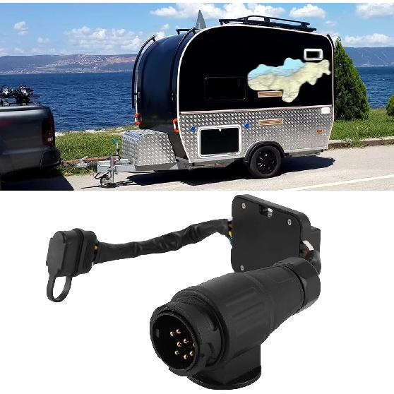 Trailer Truck Electric Adapter Converter Trailer Connector European 13?Pin to 4?Pin Taillight Circuit Wiring Adapter Plug and Play, Trailer winch