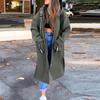 Women's Fashion Jacket Casual Solid-color Long-sleeved Cardigan Hoodie Long Coat