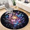 1pc Butterfly Bloom Office Round Area Rug,  Mat Suitable ForOffice, Under Office Chairs Bedroom Living Room Home Decor, Room Deco