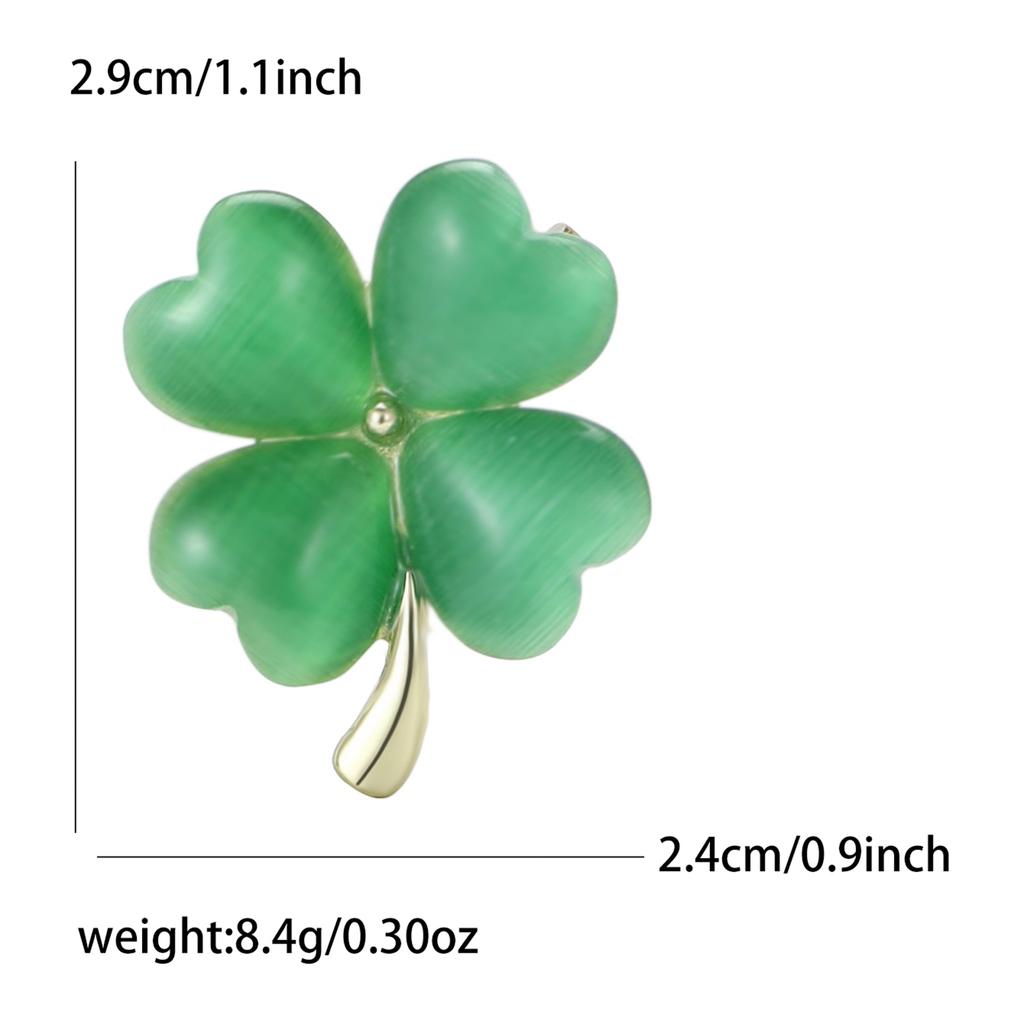 Enamel Four Clover Brooches for Women Unisex Rhinestone Botanical Pins Event Party Gifts Backpack Decoration Clothes Accessories