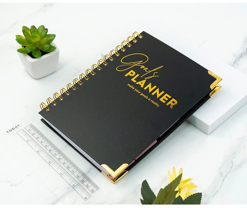 Agenda Mensile A5 2025: Calendario Inglese con Rilegatura a Spirale in Raffinata Scatola Regalo, Logo Personalizzato Disponibile
