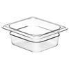 CAMBRO Food Pan, 62CW, 1/6" X 65mm, Clear Polycarbonate, USA, AHC13611A