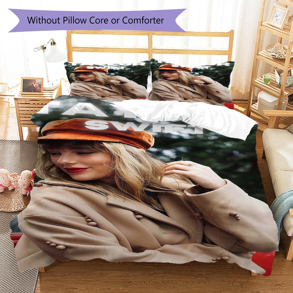 Famous Singer  Pattern Bedding Quilt Set Quilt Cover Pillowcase Home Decoration Birthday Gift (1 * Duvet Cover + 2 * Pillowcase, Without Core)
