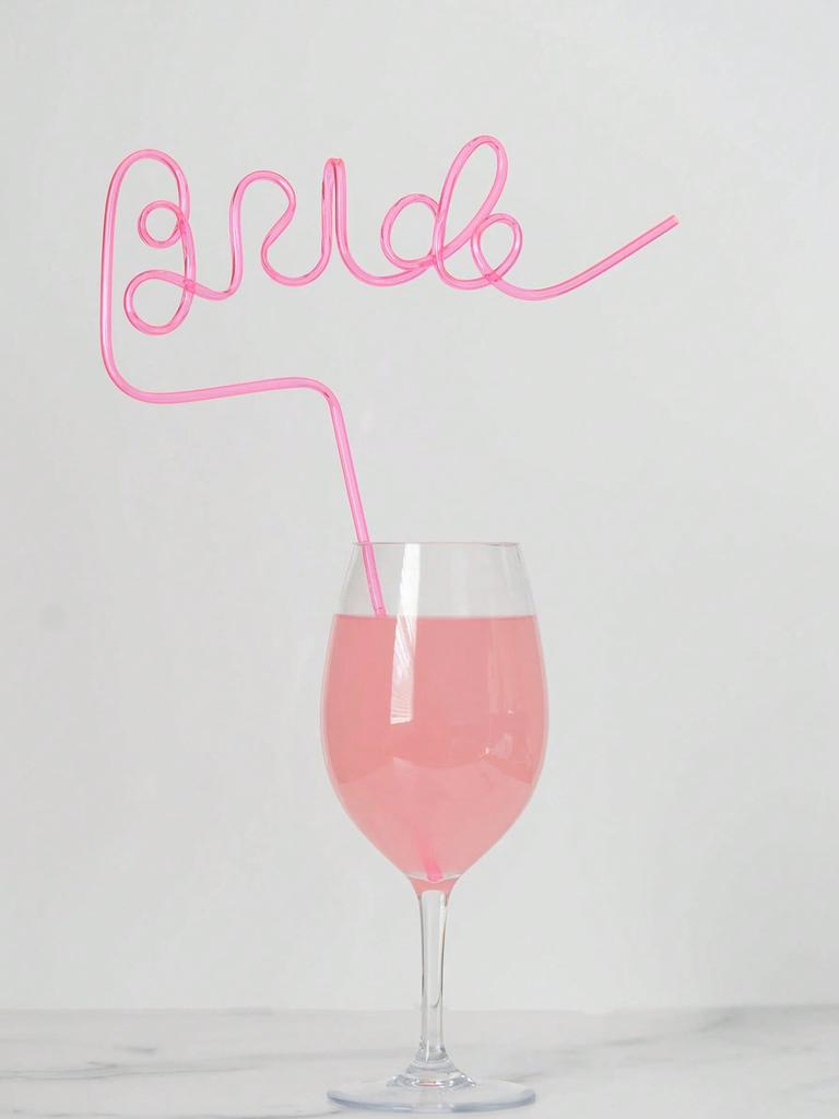 Braut Strohhalm Junggesellinnenabschied Wiederverwendbarer Plastik-Trinkhalm Brautparty-Dekoration Foto-Requisite Braut-zu-sein Geschenk Geschenke Hochzeit