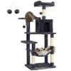 Arbore de pisici mediu robust din sisal cu pat, stâlp de zgâriat, cadru integrat, platformă de joacă și accesorii pentru pisoi