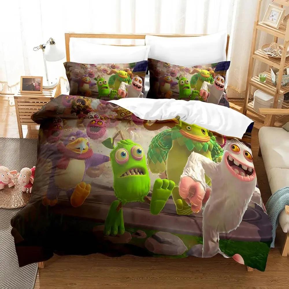 Game My Singing Monsters Bedding Set Duvet Cover Bed Set Quilt Cover Pillowcase Comforter King Queen Size Boys Adult Bedding Set