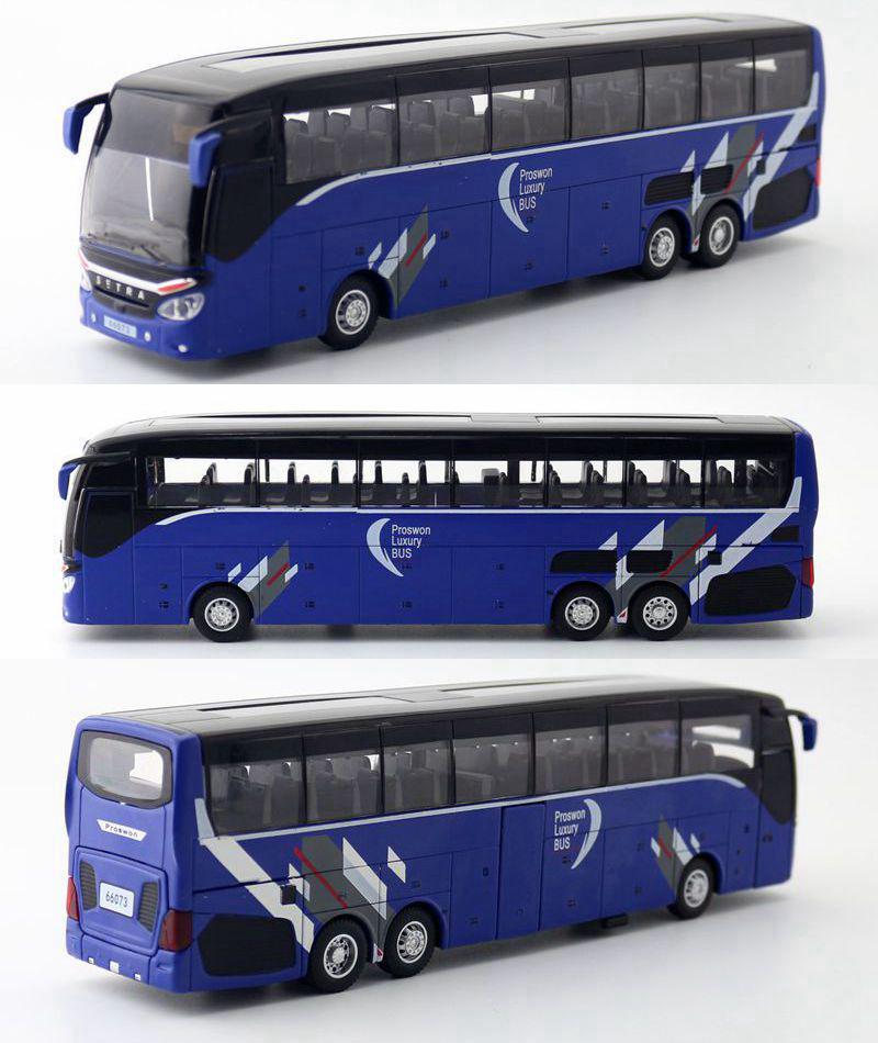 Baosilun 1:32 Alloy Double-Decker Bus Toy with Pull-Back, Sound & Light