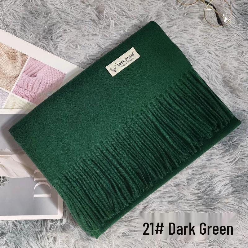 Luxury Unisex Scarf: Autumn/Winter Thickened Solid Color Cashmere-Feel Shawl
