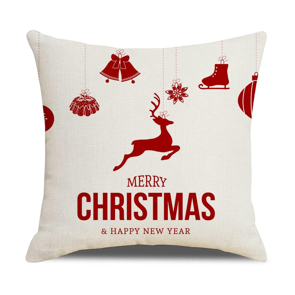 New Mixed Color Christmas Pillow Sofa Cushion Cover Peach Skin Lumbar Cushion Household Products